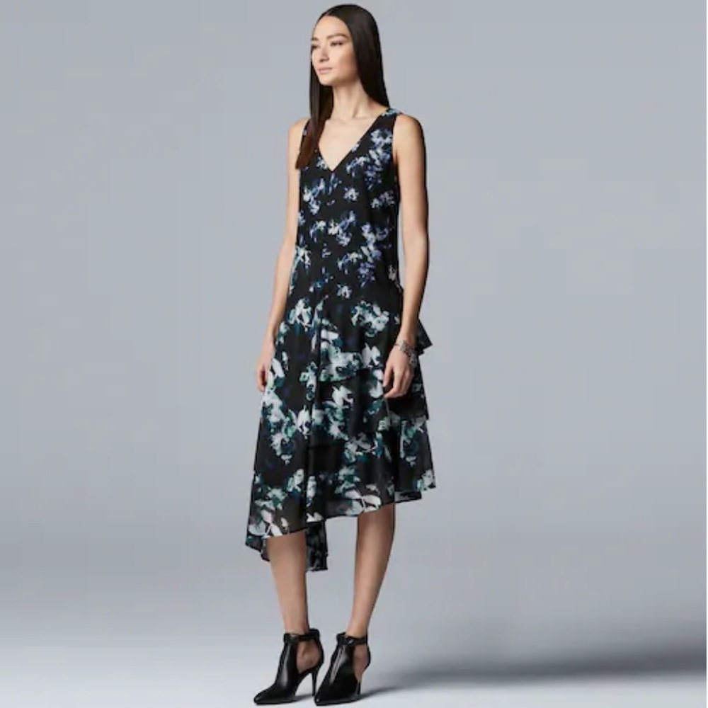 Simply Vera Wang Asymmetrical Ruffle Dress NWT - Picture 2 of 3